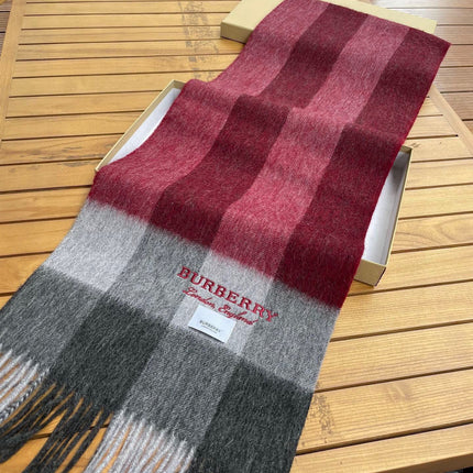 SCARF 180 CM IN CURRANT RED MIX BLACK CASHMERE 394743