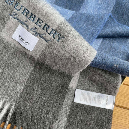 SCARF 180 CM IN NAVY BLUE MIX BLACK CASHMERE 394744
