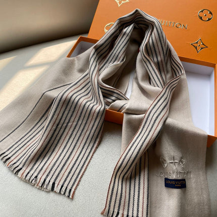 SCARF 180 CM IN KHAKI BROWN CASHMERE 399956