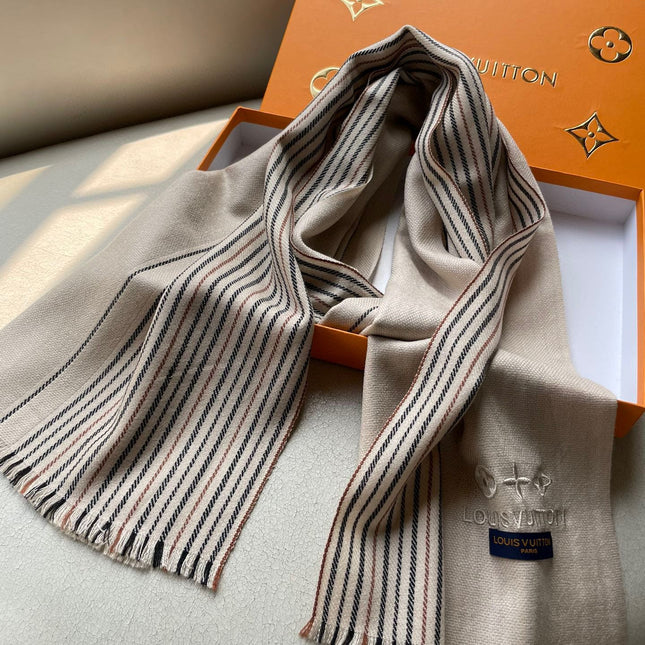 SCARF 180 CM IN KHAKI BROWN CASHMERE 399956