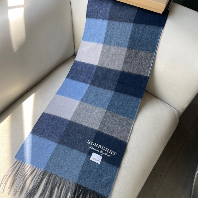SCARF 180 CM IN BLUE CASHMERE 402220