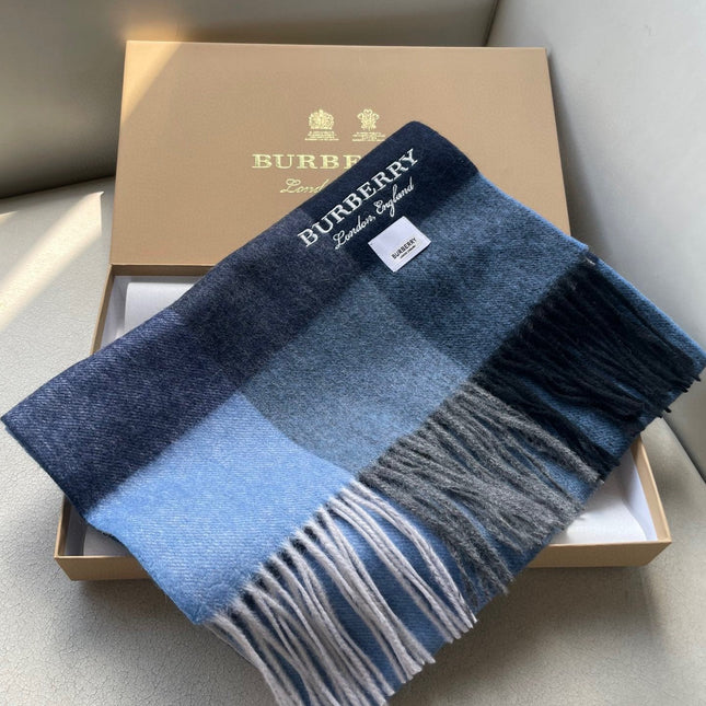SCARF 180 CM IN BLUE CASHMERE 402220