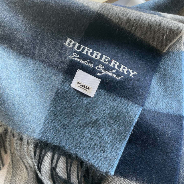 SCARF 180 CM IN BLUE CASHMERE 402220