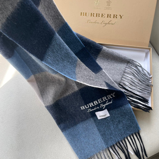 SCARF 180 CM IN BLUE CASHMERE 402220