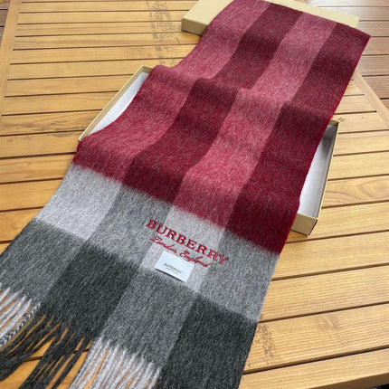 SCARF 180 CM IN GARNET RED MIX BLACK CASHMERE 410319
