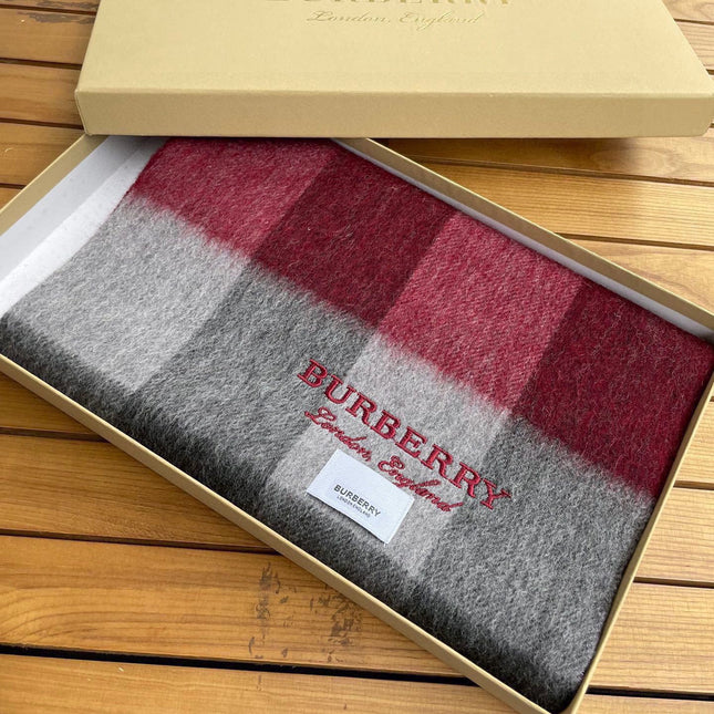 SCARF 180 CM IN GARNET RED MIX BLACK CASHMERE 410319