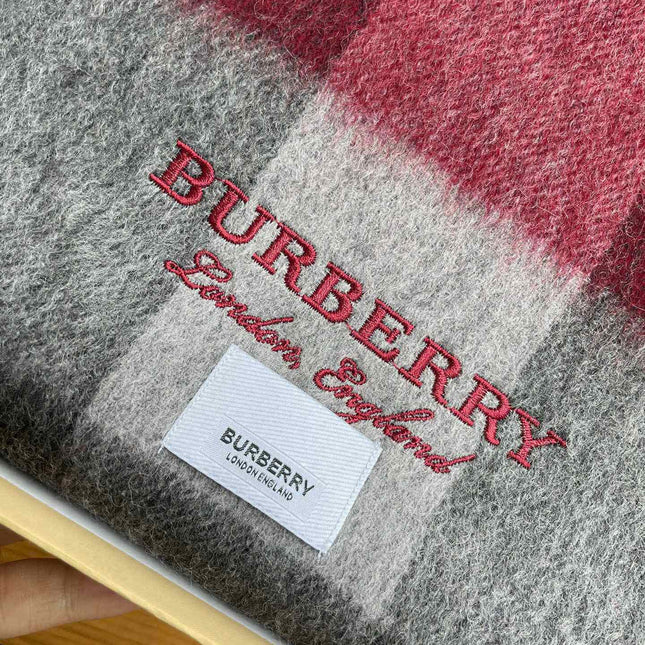 SCARF 180 CM IN GARNET RED MIX BLACK CASHMERE 410319
