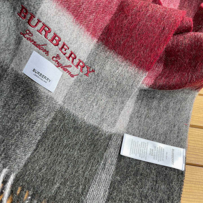 SCARF 180 CM IN GARNET RED MIX BLACK CASHMERE 410319