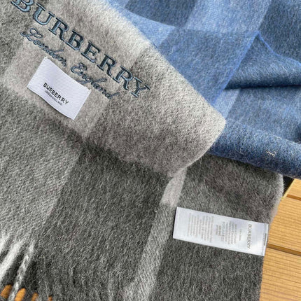 SCARF 180 CM IN DARK GRAY MIX NAVY BLUE CASHMERE 410320