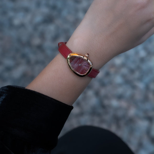 SERPENTI ROSE GOLD CASE RED LEATHER STRAP