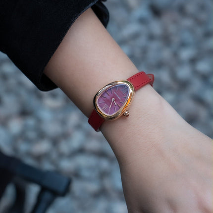 SERPENTI ROSE GOLD CASE RED LEATHER STRAP