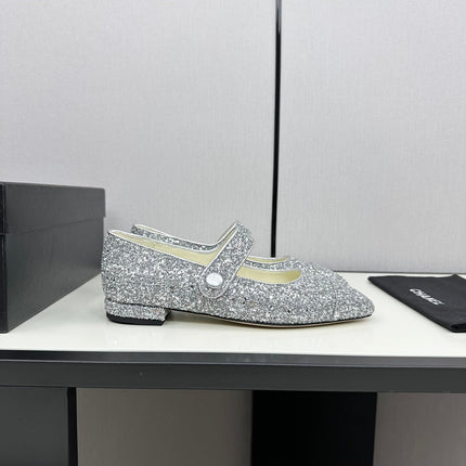 MARY JANE GLITTER SILVER CALFSKIN