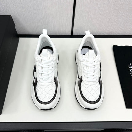 CC SNEAKER IN WHITE MIX BLACK EMBROIDERED LAMBSKIN