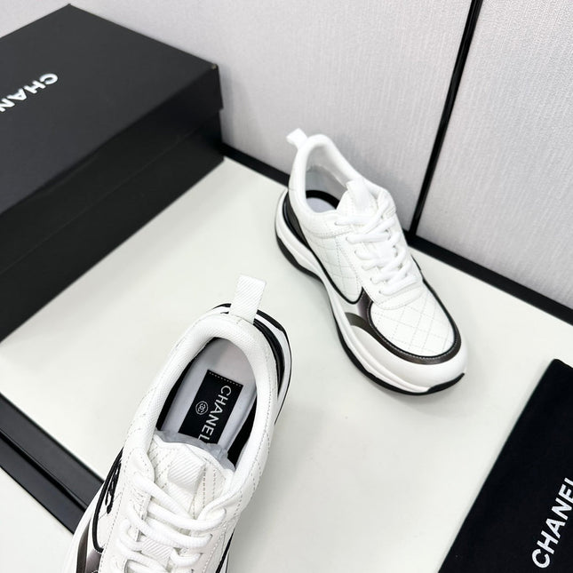 CC SNEAKER IN WHITE MIX BLACK EMBROIDERED LAMBSKIN