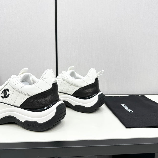 CC SNEAKER IN WHITE MIX BLACK EMBROIDERED LAMBSKIN