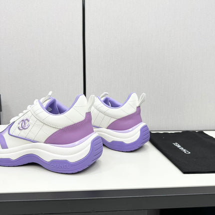 CC SNEAKER IN WHITE MIX IRIS PURPLE EMBROIDERED LAMBSKIN