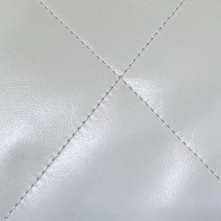 CC 19 HOBO BAG 43CM WHITE GOATSKIN GOLD HARDWARE