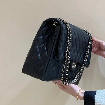 25S CHANEL CLASSIC JUMBO BAG 38 IN BLACK LAMBSKIN