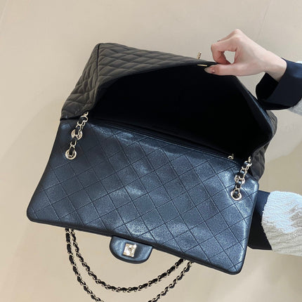 25S CHANEL CLASSIC JUMBO BAG 38 IN BLACK LAMBSKIN