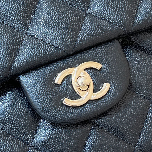 25S CHANEL CLASSIC JUMBO BAG 38 IN BLACK LAMBSKIN
