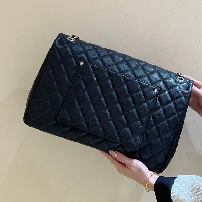 25S CHANEL CLASSIC JUMBO BAG 38 IN BLACK LAMBSKIN