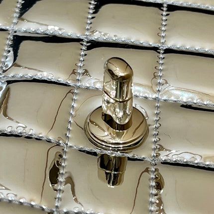 25S CHANEL STAR SILVER 23 IN METALLIC SILVER CALFSKIN