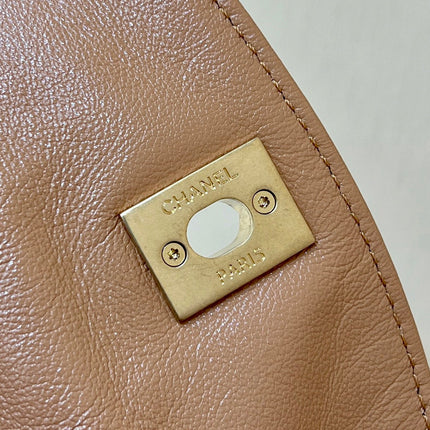CHANEL 25S HOBO RETRO BAG 24 IN WARM TAUPE CALFSKIN