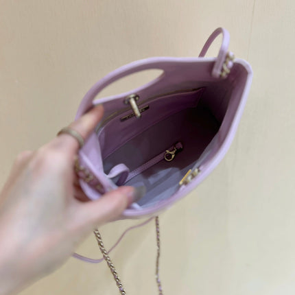 CHANEL 25S MINI SHOPPING BAG 23 IN LIGHT PURPLE CALFSKIN