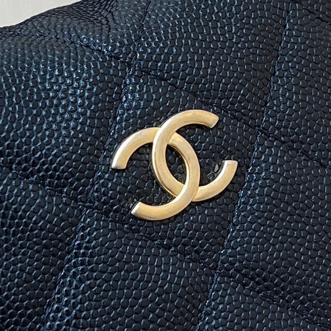 CHANEL 25S HALFMOON BAG 18 IN BLACK CALFSKIN