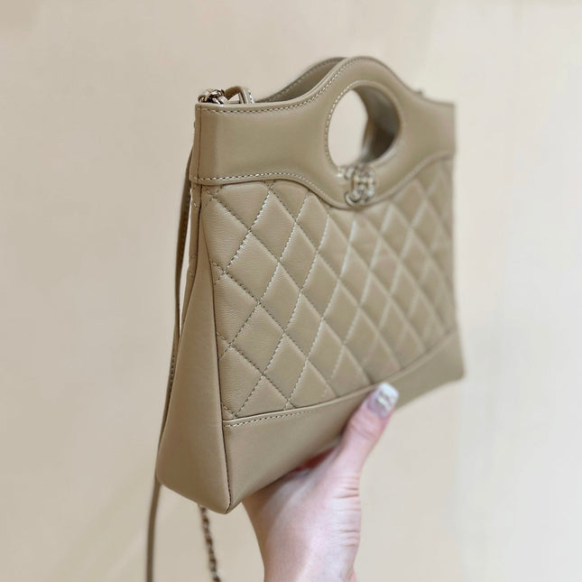 CHANEL 25S MINI SHOPPING BAG 23 IN WARM TAUPE CALFSKIN