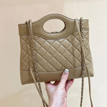 CHANEL 25S MINI SHOPPING BAG 23 IN WARM TAUPE CALFSKIN