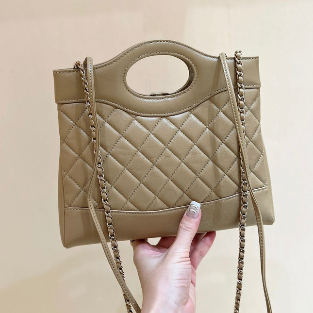 CHANEL 25S MINI SHOPPING BAG 23 IN WARM TAUPE CALFSKIN