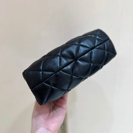 CHANEL HOBO 20 IN BLACK CALFSKIN GOLD HARDWARE