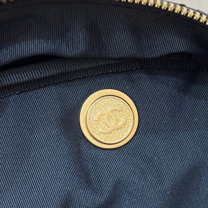 BOWLING BAG 44 IN BLACK SOFT LAMBSKIN GOLD HARDWARE