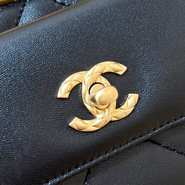 CLUTCH 25 IN BLACK SHEEPSKIN GOLD HARDWARE