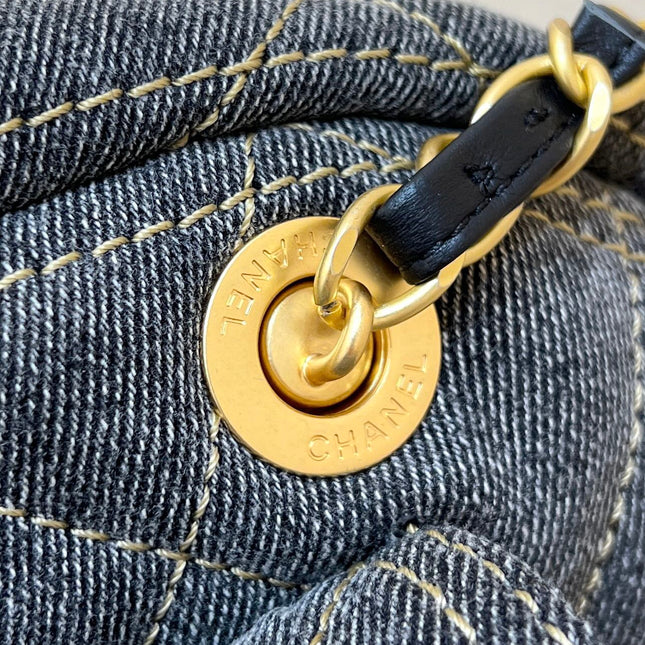 BOWLING BAG 33 IN SANTAS GRAY DENIM GOLD HARDWARE
