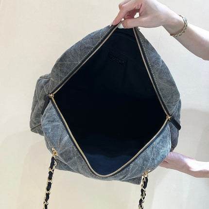 BOWLING BAG 44 IN SANTAS GRAY DENIM GOLD HARDWARE