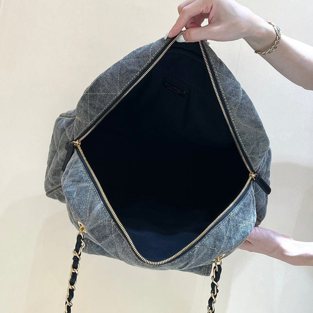 BOWLING BAG 44 IN SANTAS GRAY DENIM GOLD HARDWARE