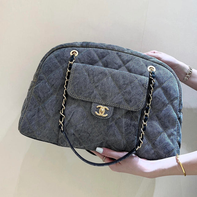 BOWLING BAG 44 IN SANTAS GRAY DENIM GOLD HARDWARE