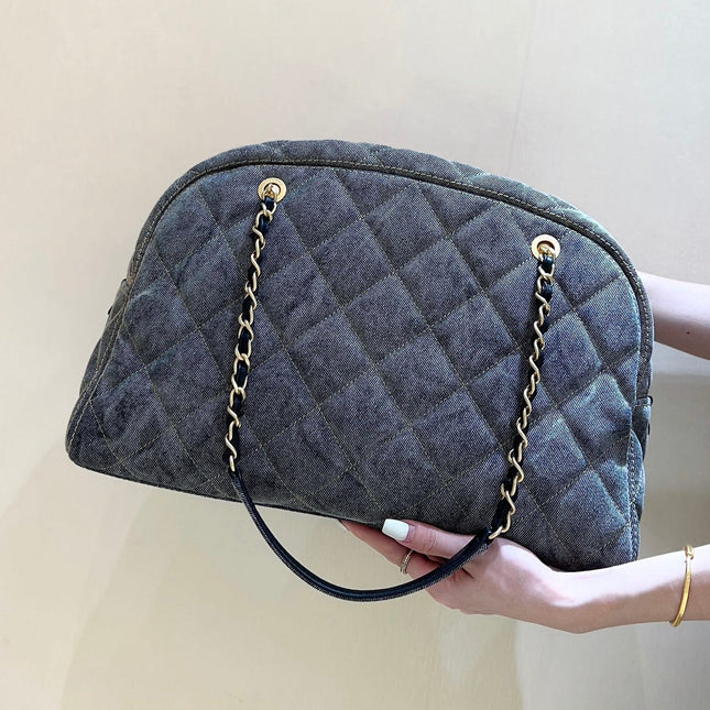 BOWLING BAG 44 IN SANTAS GRAY DENIM GOLD HARDWARE