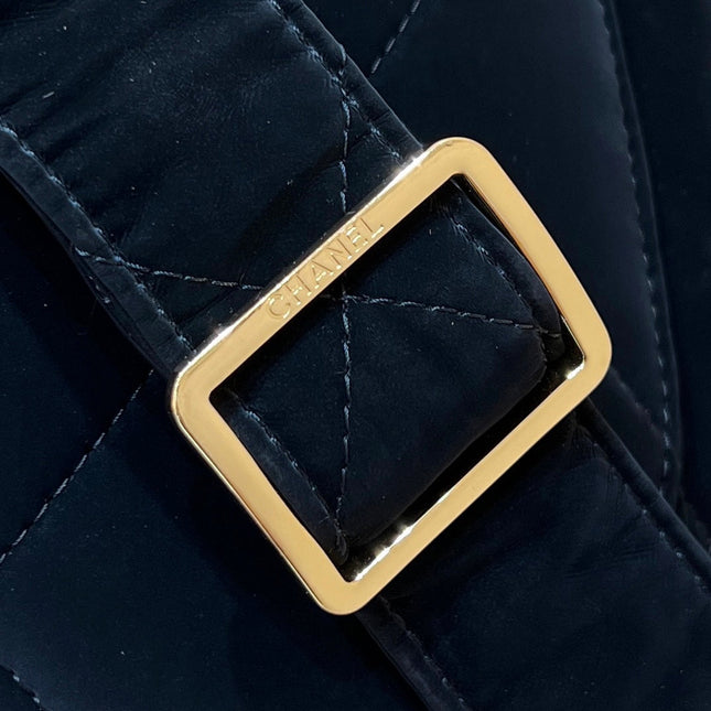 HOBO BAG 32 IN BLACK NYLON WITH GOLD METAL