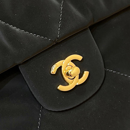 CHANEL HOBO 44 IN COCONEIGE BLACK NYLON VELVET GOLD HARDWARE