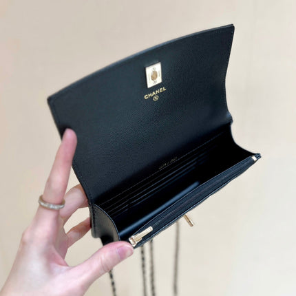 TOP HANDLE FLAP BACKPACK 18 IN BLACK CALFSKIN