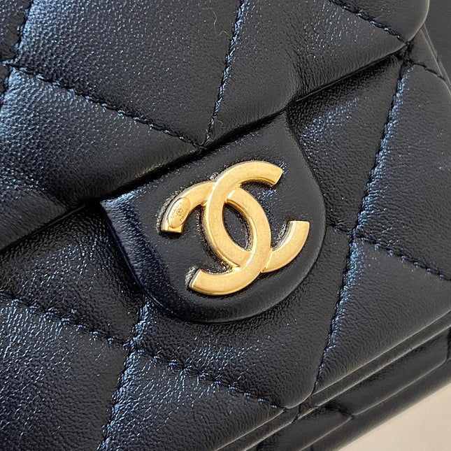 CHANEL QUILTED HOBO CARGO BAG 35 IN BLACK CALFSKIN GOLD CHAIN