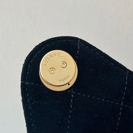 CC 25 HANDBAG 30 IN BLACK SUEDE GOLD HARDWARE