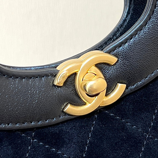 CHANEL 25S MINI SHOPPING BAG 23 IN BLACK LAMBSKIN AND SUEDE