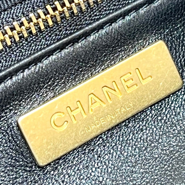 CHANEL 25S MINI SHOPPING BAG 23 IN BLACK LAMBSKIN AND SUEDE
