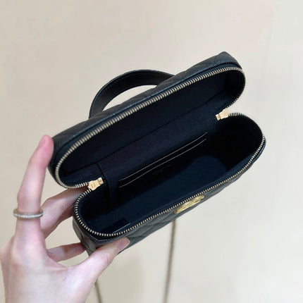 CHANEL 25S VANITY CASE 19 IN BLACK CALFSKIN GOLD HARDWARE