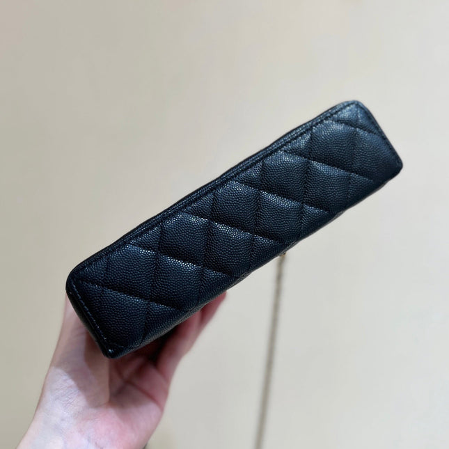 CHANEL 25S VANITY CASE 19 IN BLACK CALFSKIN GOLD HARDWARE