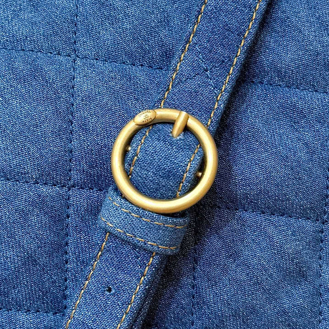 CHANEL 25S HOBO BAG 24 IN BLUE DENIM GOLD HARDWARE